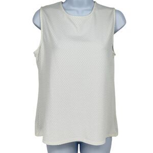 Croft & Barrow Stretch‎ White Textured Sleeveless Top Casual Women's Tank SZ M